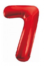 Balon z helem cyfra 7 - 90cm czerwona